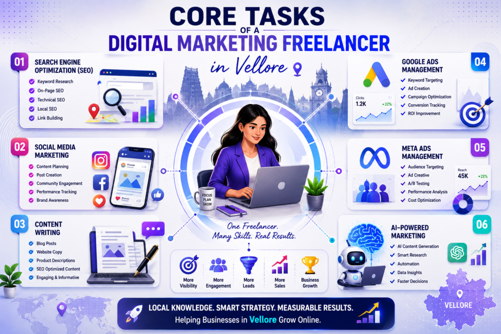 services offered by a digital marketing freelancer in Vellore