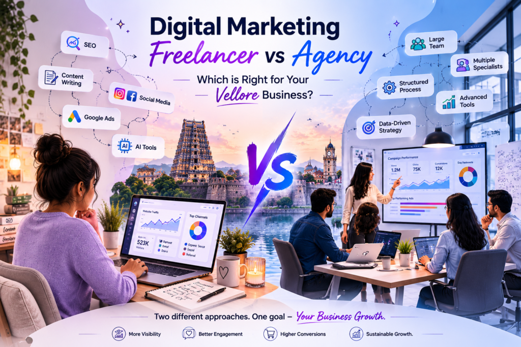 digital marketing freelancer vs agency in vellore